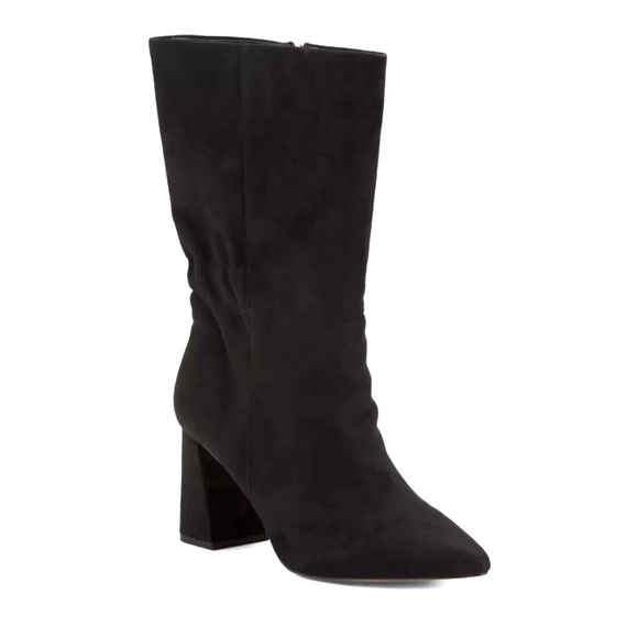 Eloquii Shoes - Eloquii Black Faux Suede Wide Klaire Scrunch Women's Boots. Size 9W